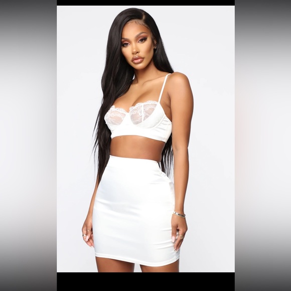 NWT Fashion Nova 2 Piece Sexy Bralette Top with Matching Skirt - Picture 4 of 14